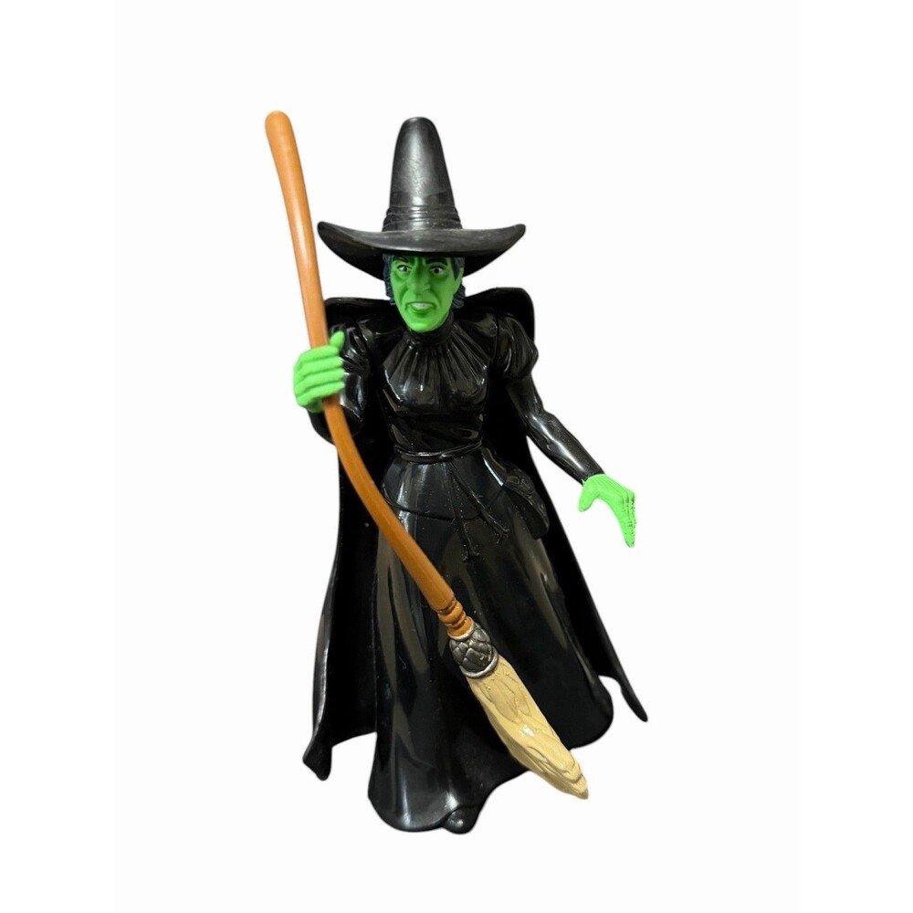 Vtg Wizard of Oz Wicked Witch Toy Action Figure w/Broomstick Articulating Arms